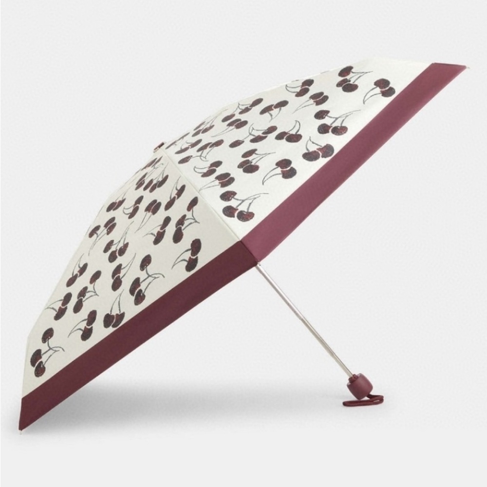 Last one! NWT Coach Uv Protection Mini Umbrella With Cherry Print